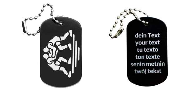 Ringen Ringer Schlüsselanhänger personalisierbar - Dogtag auch mit QR Code oder Foto