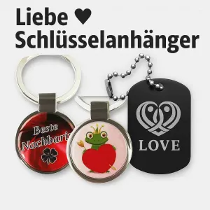 Romantische Schlüsselanhänger mit Gravur für Paare