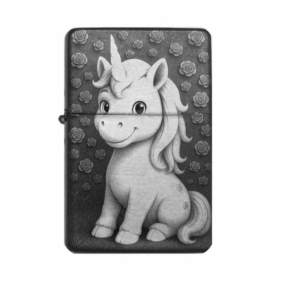 Sturmfeuerzeug "Unicorn – Blumenzauber" – personalisierbar