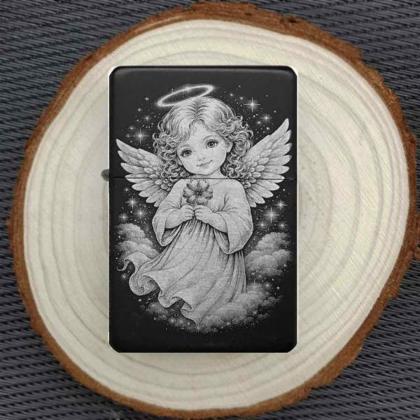 süßer Schutzengel Feuerzeug personalisiert Text Foto