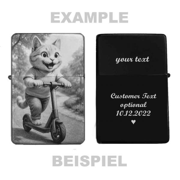 Feuerzeug E Scooter Roller-Katze – personalisierbar