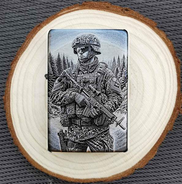 Bundeswehr Feuerzeug mit Gravur Soldat Geschenk Lasergravur opt. personalisiert
