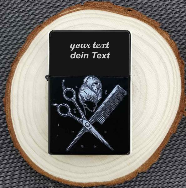 Friseur Feuerzeug mit persönlicher Gravur Geschenkidee Friseursalon Friseurin