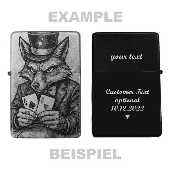 Feuerzeug Poker-Fuchs Pokerspieler – personalisierbar