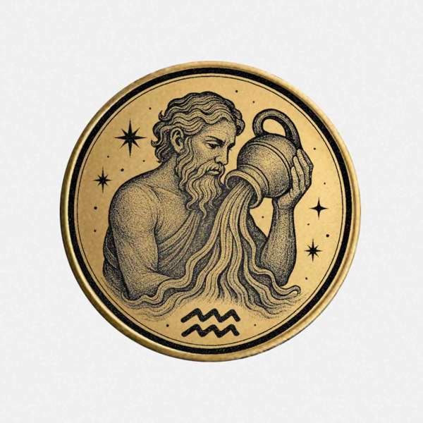 Gravurmünze Sternzeichen Wassermann personalisierbar