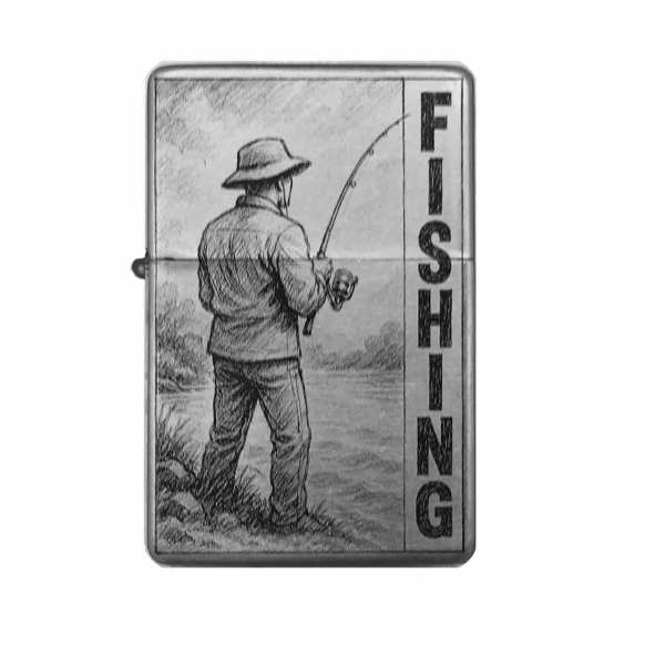 Sturmfeuerzeug "Fischer Angler Motiv" – personalisierbar