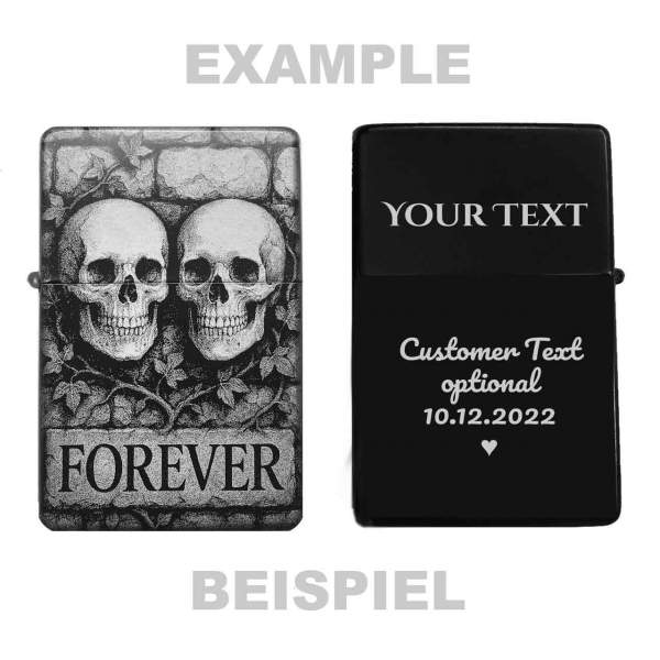 Schädel Paar 'Forever' Feuerzeug optional personalisiert