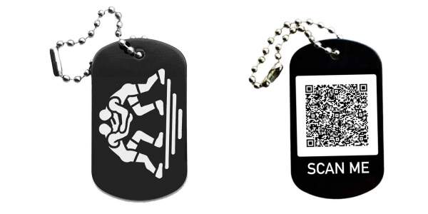 Ringen Ringer Schlüsselanhänger personalisierbar - Dogtag auch mit QR Code oder Foto