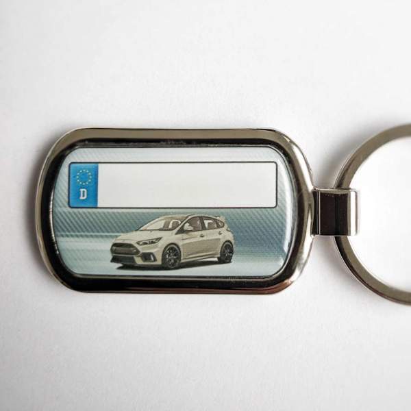 Focus RS Kennzeichen Schlüsselanhänger mit Gravur