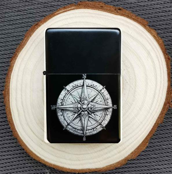 Kompass Feuerzeug mit Gravur personalisiertes Geschenk Segeln Segelverein Nautik