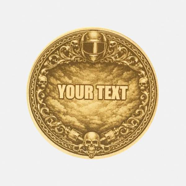 Beschermengel munt voor motorrijders  Gepersonaliseerde talisman