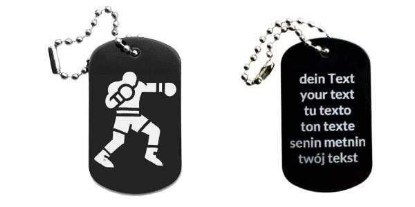 Boxen Schlüsselanhänger personalisierbar - Dogtag auch mit QR Code oder Foto