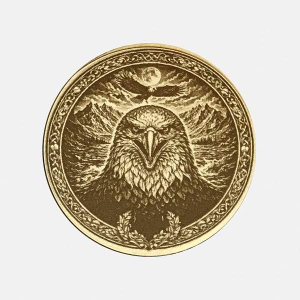 Personalisiertes Krafttier Adler | Messingmünze Gravur