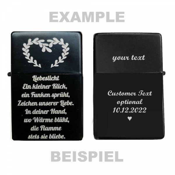 Feuerzeug mit Liebesgedicht opt. personalisiert geschenk verliebte