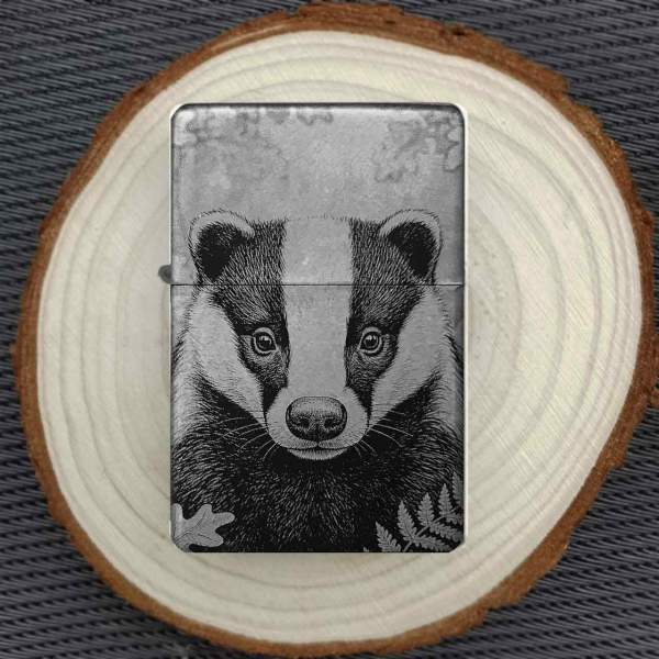 Dachskopf Feuerzeug Waldtier Motiv optional personalisiert-Copy
