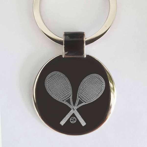 Tennisschläger Gravur Schlüsselanhänger personalisiert mit Gravur