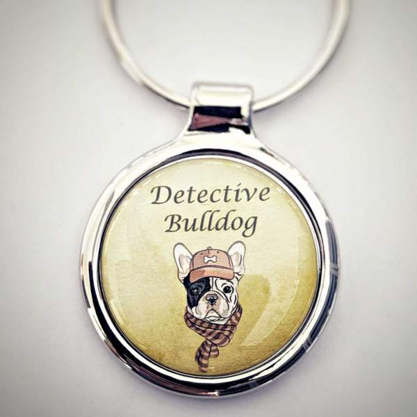 Schlüsselanhänger mit Textgravur / Bulldogge Hund