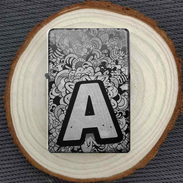Feuerzeug mit Buchstabe A Gravur | optional personalisiert Monogramm