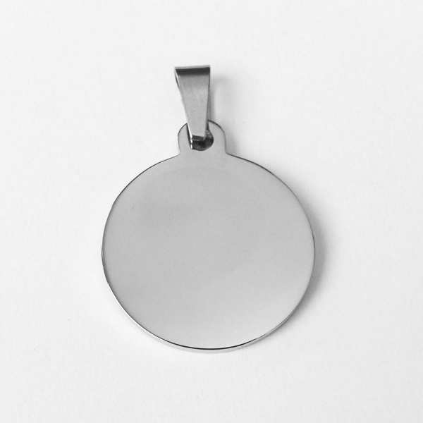 Kette mit Gravur | Fotogravur Anhänger rund aus Edelstahl