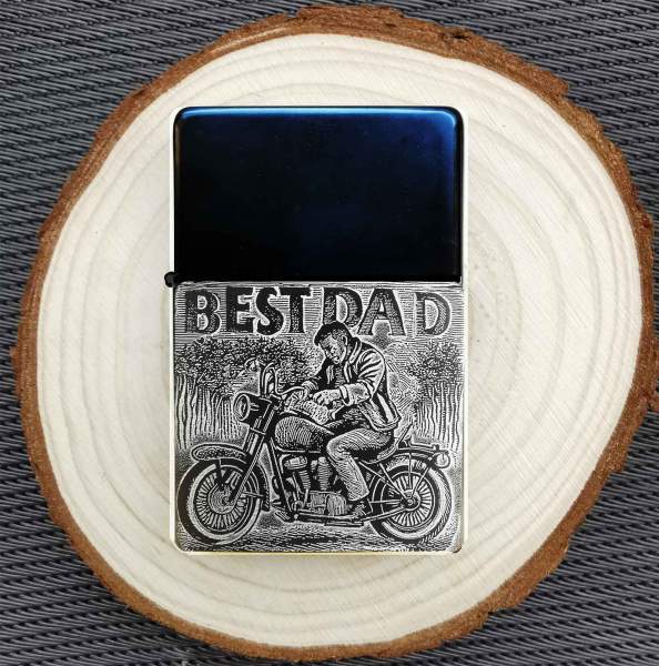 Briquet Best Dad avec votre propre gravure de texte, cadeau personnalisé, fête des pères