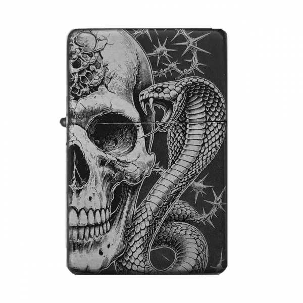 Sturmfeuerzeug "Skull & Snake" – personalisierbar