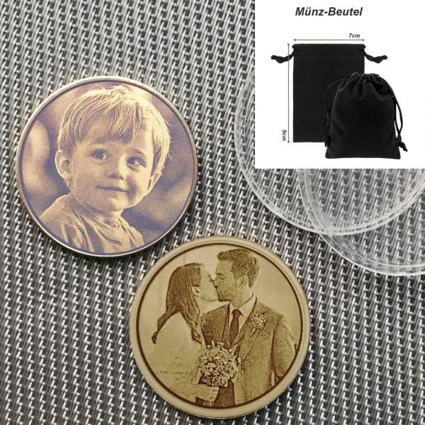 Hochzeitsmünze personalisiert – mit Gravur von Namen & Datum aus Messing