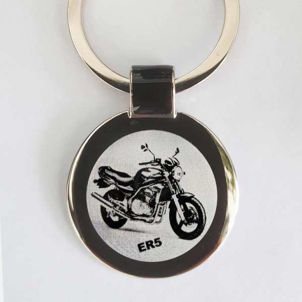 Kawasaki ER5 Schlüsselanhänger personalisiert - original Fotogravur