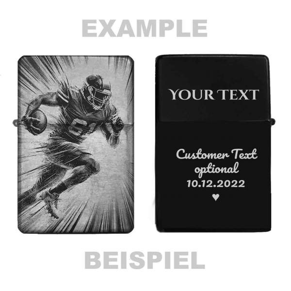 American Football Spieler Feuerzeug personalisierbar