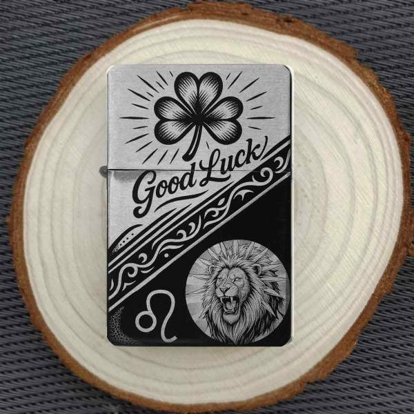 Good Luck Löwe Feuerzeug Sternzeichen optional personalisiert