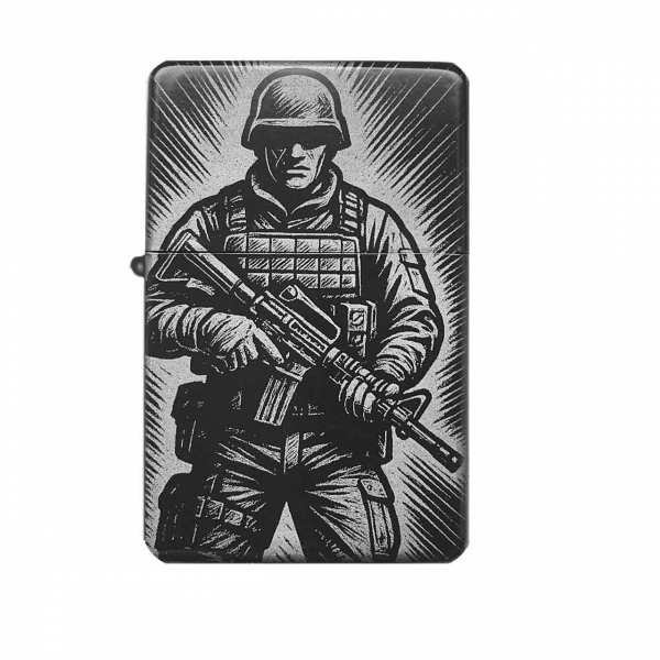 Sturmfeuerzeug "Soldat Silhouette" – personalisierbar