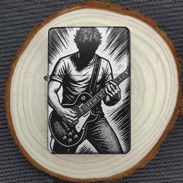 Feuerzeug Gitarre Spieler – personalisierbar
