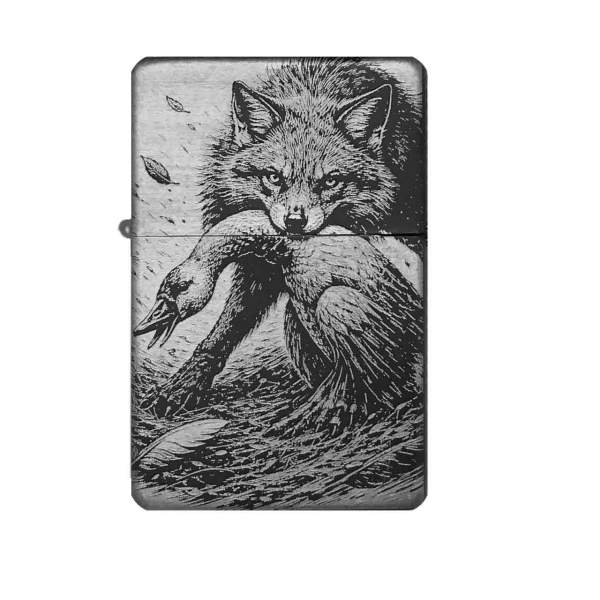 Feuerzeug mit Fuchs-Motiv „Gans gestohlen“ – personalisierbar