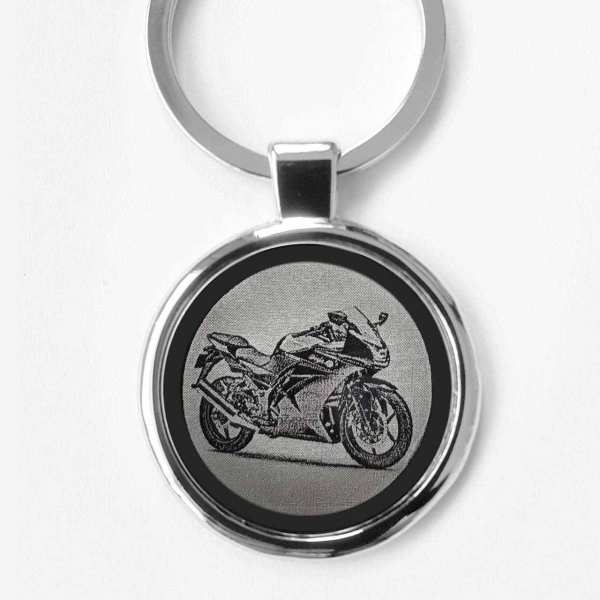 Kawasaki Ninja 250R Gravur Schlüsselanhänger personalisiert - original Fotogravur
