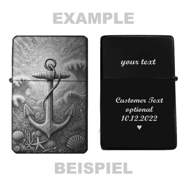 Feuerzeug Anker & Wellen Seefahrt– personalisierbar