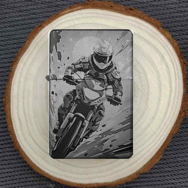 Motocross Feuerzeug Motorrad mit Gravur optional personalisiert