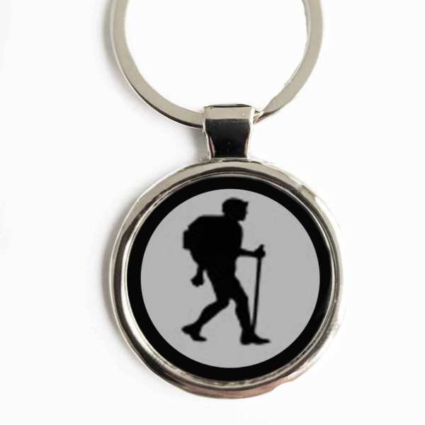 Wandern Silhouette Gravur Schlüsselanhänger personalisiert