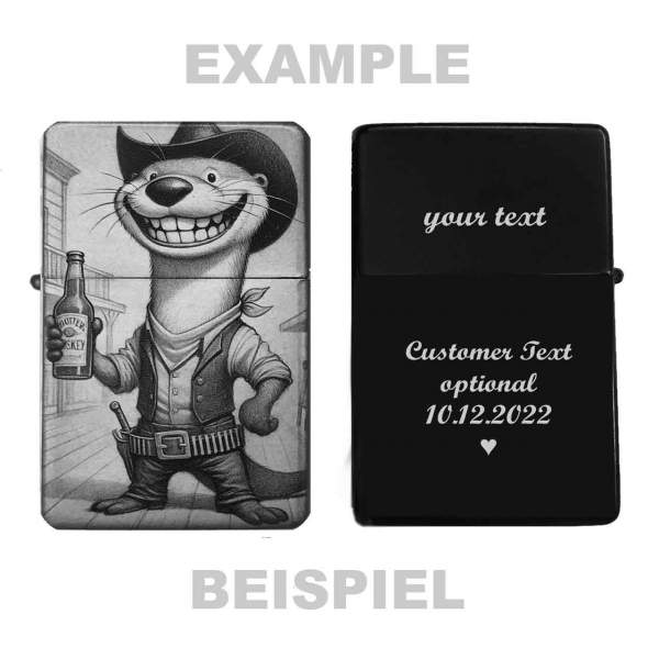 Feuerzeug Otter Cowboy – personalisierbar
