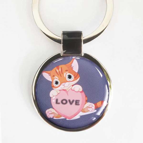 Katzenliebe Schlüsselanhänger personalisiert mit Gravur
