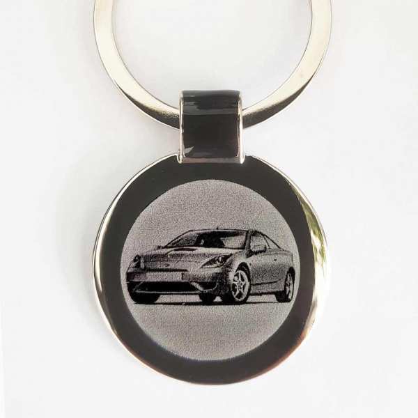 Toyota Celica T23 Gravur Schlüsselanhänger personalisiert - original Fotogravur