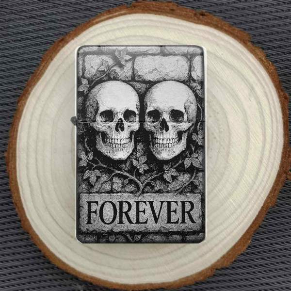 Schädel Paar 'Forever' Feuerzeug optional personalisiert