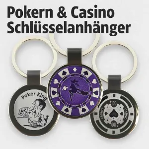 Schlüsselanhänger mit Poker- und Casinogravur
