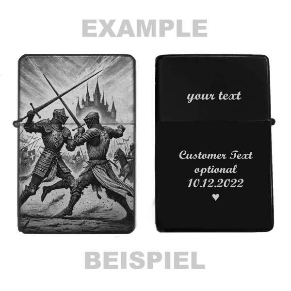 Feuerzeug Ritter-Kampf – personalisierbar
