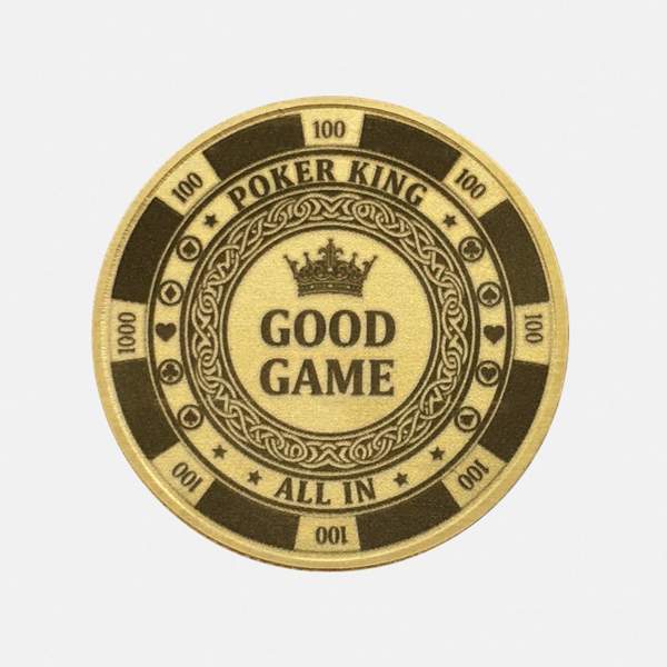 Personalisierter Poker Card Guard Münze Löwe aus Messing | Lion King Motiv mit Name