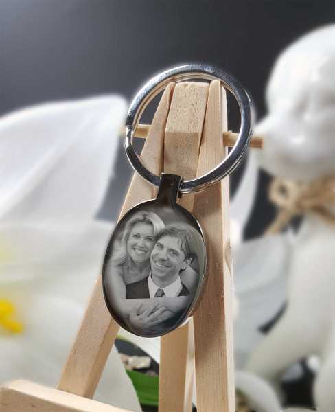 Fotogravur Schlüsselanhänger personalisiert Oval