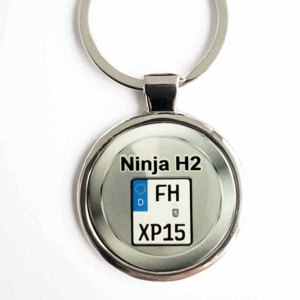 Kawasaki Ninja H2 Kennzeichen Schlüsselanhänger personalisiert & Gravur
