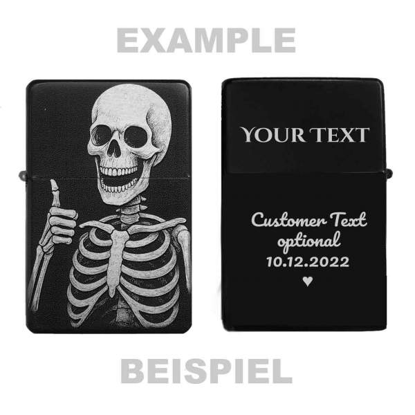 OK Skull Feuerzeug optional personalisiert