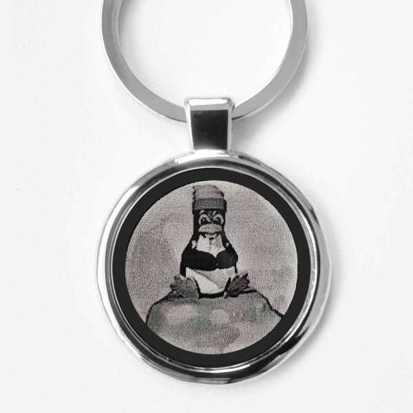 Pinguin auf Eisberg Gravur Schlüsselanhänger personalisiert - original Fotogravur