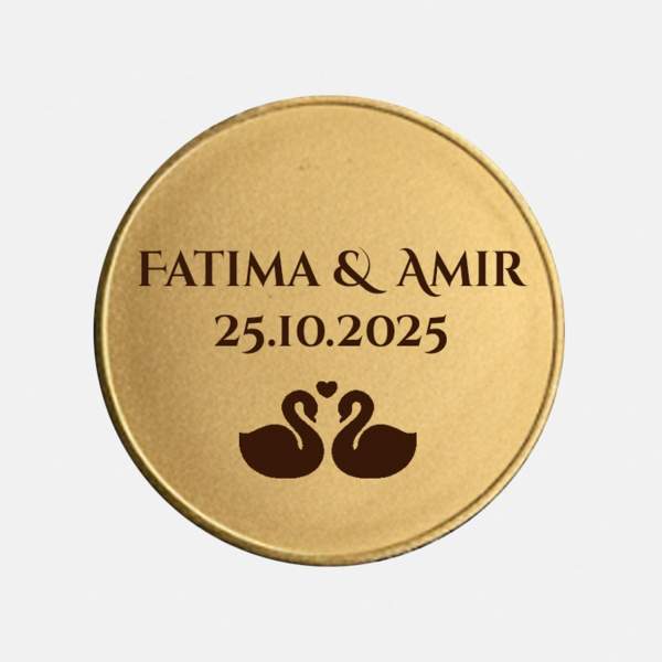 Personalisierte Messing Münze „Hamsa Hand / Hand der Fatima“ – gravierter Glücksbringer & Schutzsymb