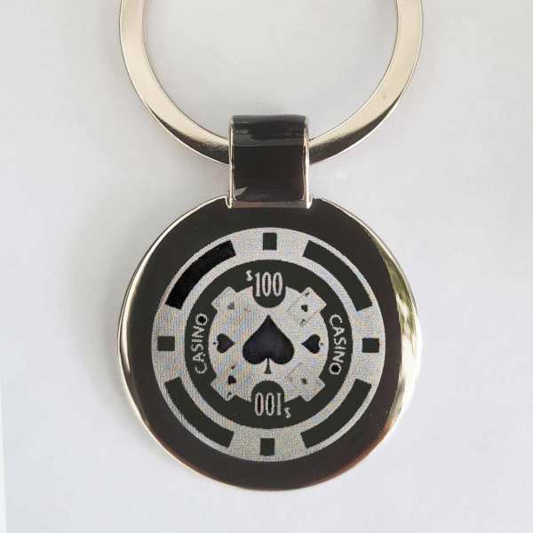 Poker Chip Schlüsselanhänger personalisiert - original Fotogravur