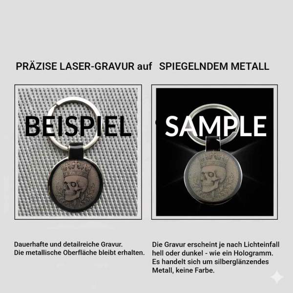 Schlüsselanhänger Schädel-Paar "Forever" | Gothic Skull Liebe Gravur